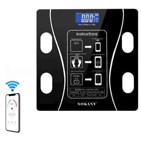 Настільні ваги Sokany SK-19019 з платформою з металу та скла, до 180 кг з точністю 100 г Одеса