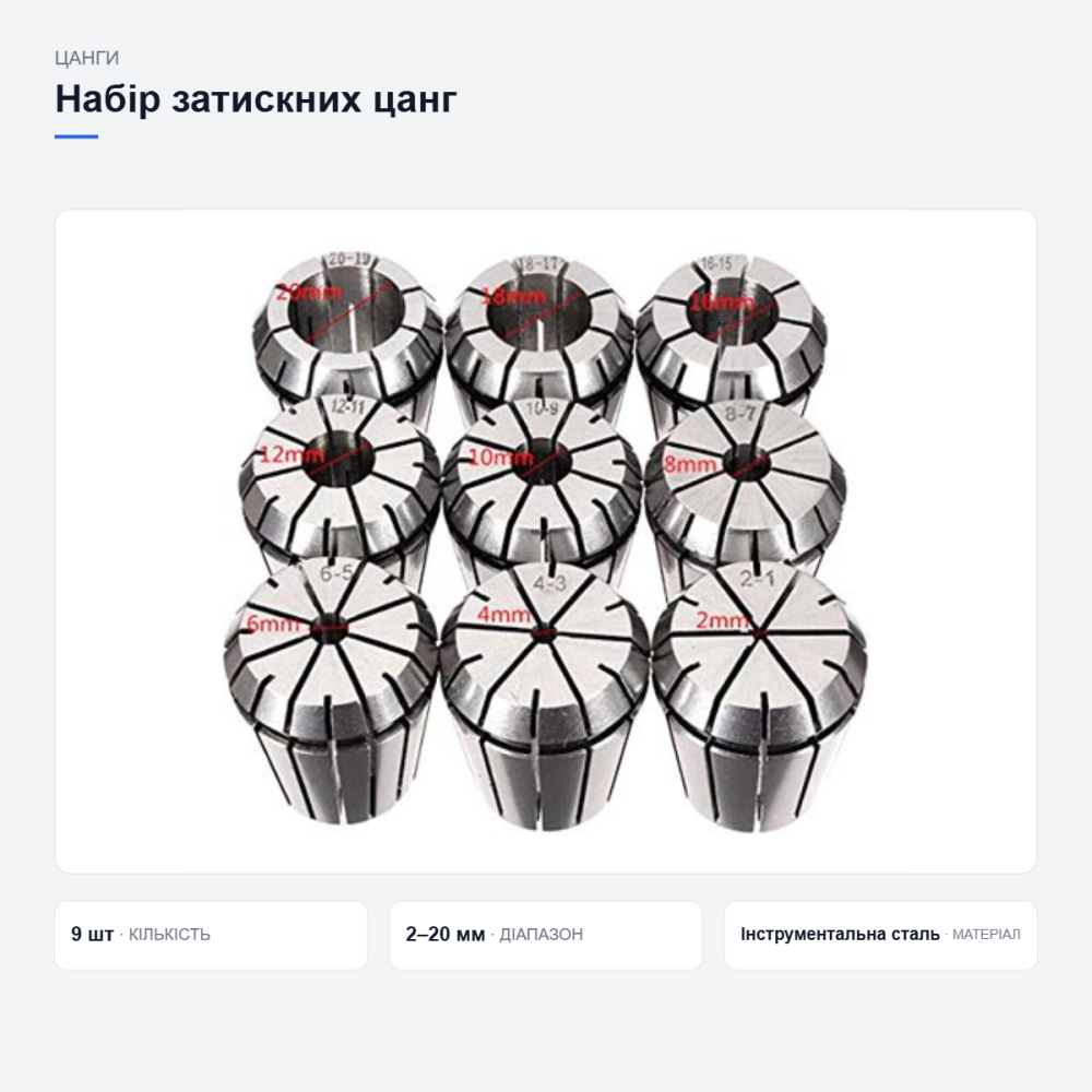 Набір затискних цанг ER32 Київ - фото 5