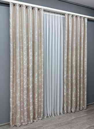 Комплект готовых штор VR-Textil Жаккард Allure № 1613ш Пудровый 150х270 см 2 шт (33-0551) Киев