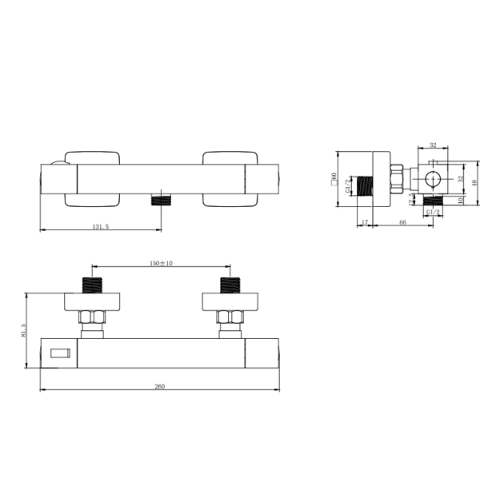 Змішувач Panaro d25мм для душу термостатичний Corso Житомир