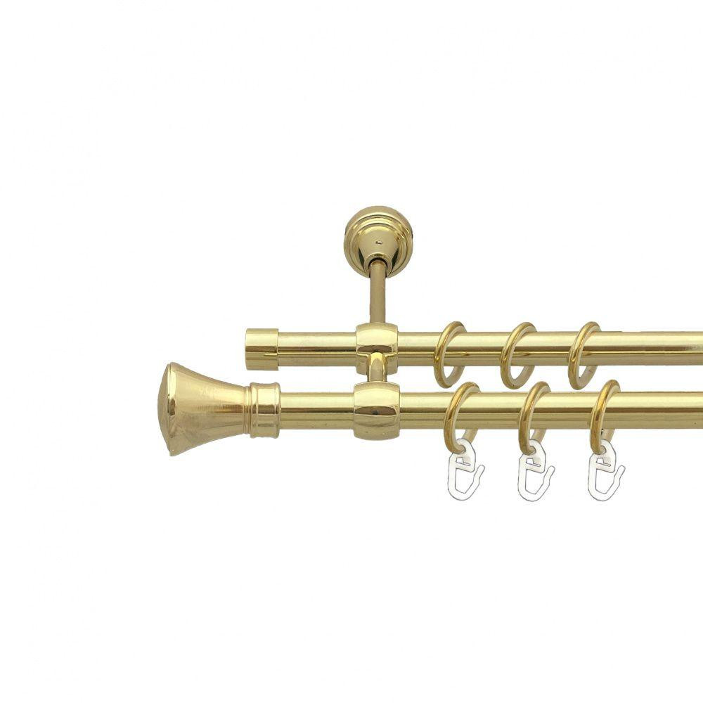 Карниз Orvit Люксор металевий дворядний литий гладка труба кільце металеве Золото 16\16 мм 200 см (00-00014400) Львів - фото 1