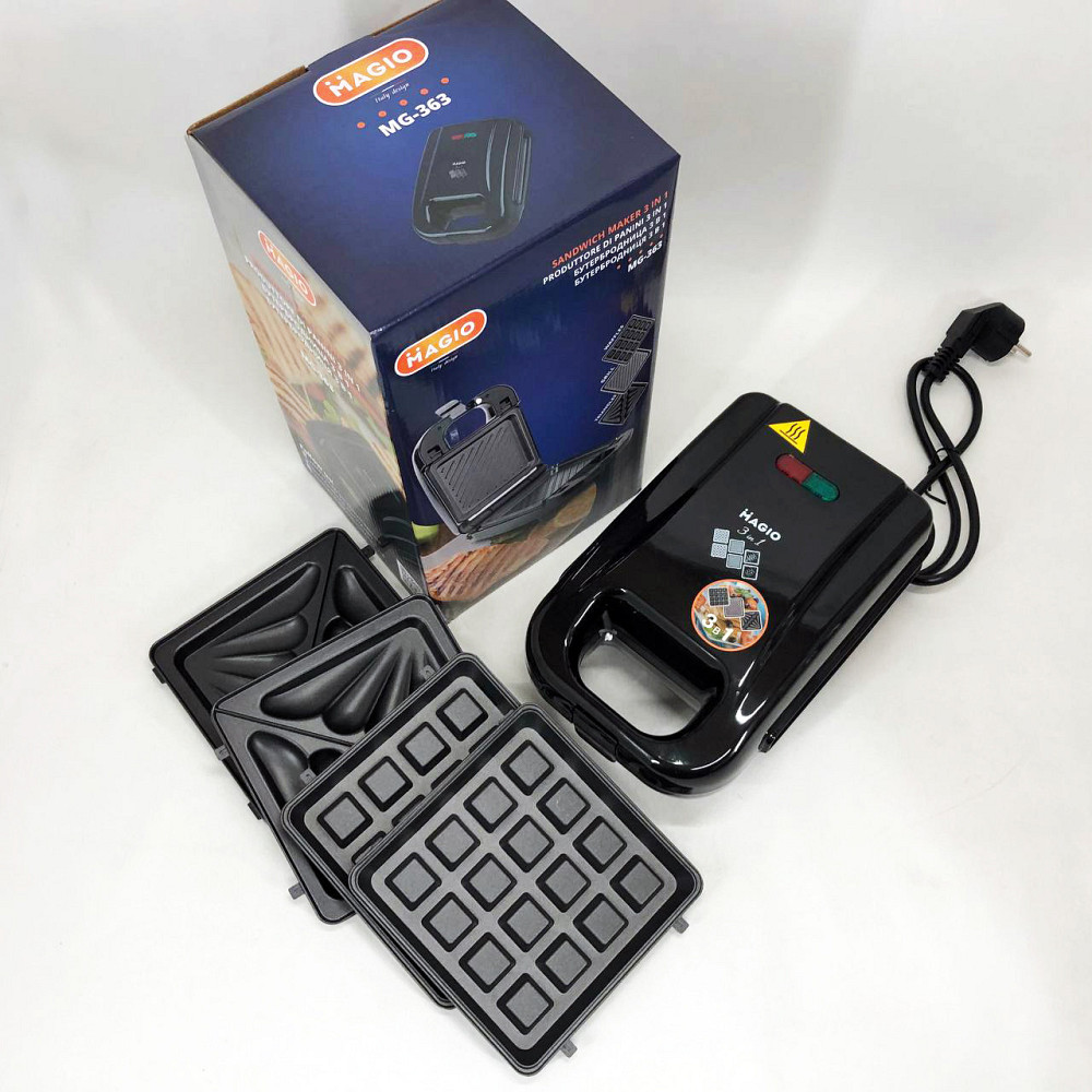 Электрический двухсторонний контактный гриль Magio MG-363 570 Вт, HP-693 Сендвичница бутербродов Киев - изображение 6