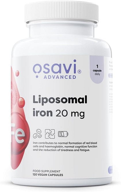 Ліпосомальне залізо Osavi Liposomal Iron, 20 mg Vegan 120 caps Луцьк - фото 1