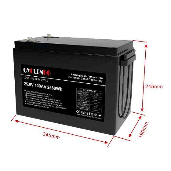 Акумуляторна батарея літій-залізо-фосфатна 25.6В 100Аг Cyclen 25.6V 100AH LiFePo4 (44-00080) Київ
