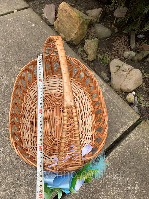 Кошик великий, плетений, з квіткою Київ - фото 2