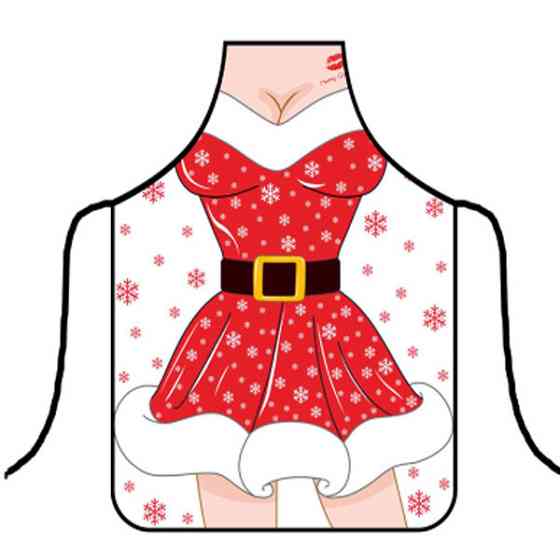 Фартух новорічний з приколом жіночий для свята 75 на 60 см різнобарвний Київ