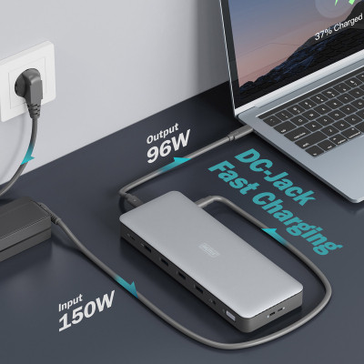 Порт-репликатор Digitus USB-C > 3xHDMI/2xDP/4xUSB-A/USB-C/RJ54/DC/Audio (DA-70918) Винница - изображение 5