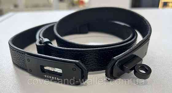 Модний жіночий ремінь чорного кольору з стильною пряжкою Kelly 20 мм Puos (шкіра) Київ