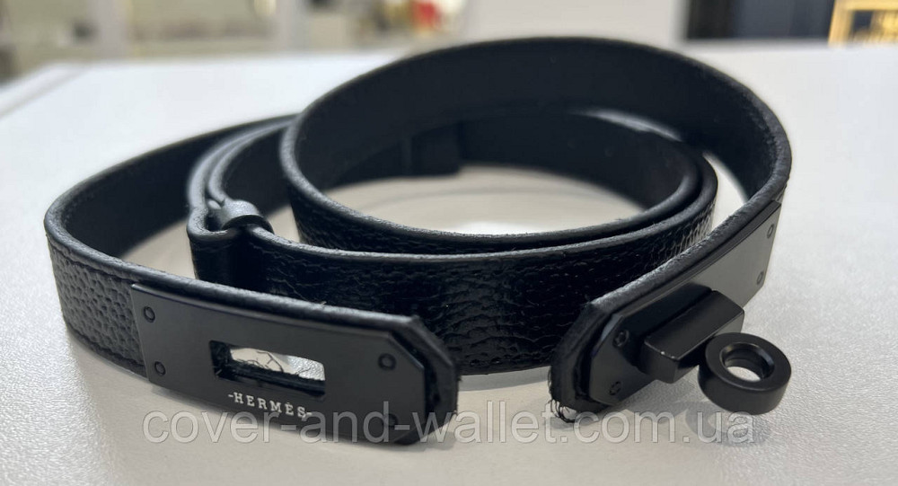 Модний жіночий ремінь чорного кольору з стильною пряжкою Kelly 20 мм Puos (шкіра) Київ - фото 3