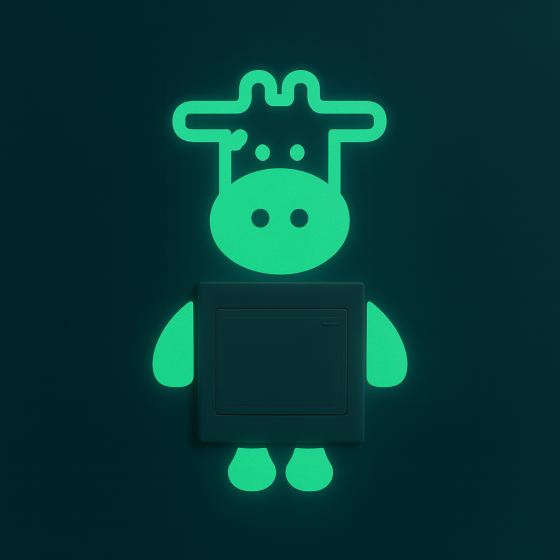 Фосфорна наклейка Корова 12 на 13 см салатовий Київ