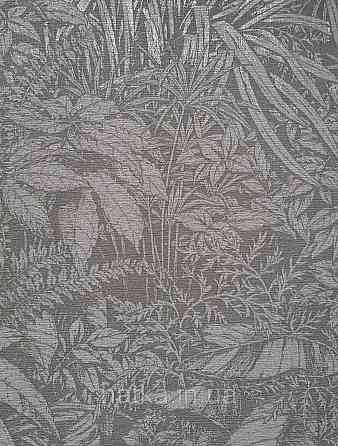 Шпалери вінілові на флізеліні AS creation Amber метрові 1.06Х10 листя гілки темно-сірі чорні зі сріблом Київ