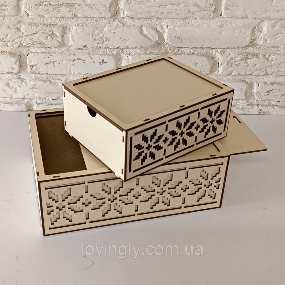 Подарочная коробка кремового цвета с орнаментом  21/16/8 см Ирпень - изображение 5