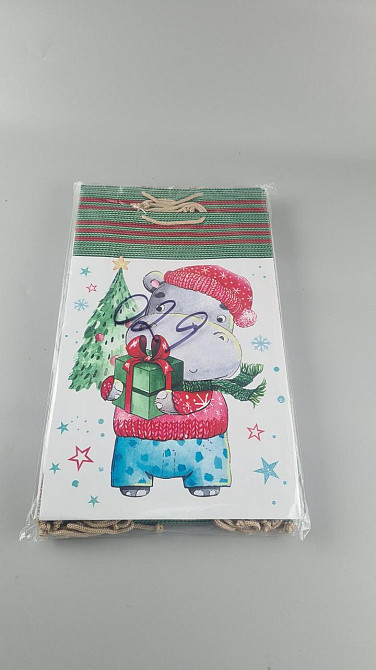 Великий паперовий пакет вертикальний 25/37/8 новорічний -029 (12 шт.) Харків - фото 2