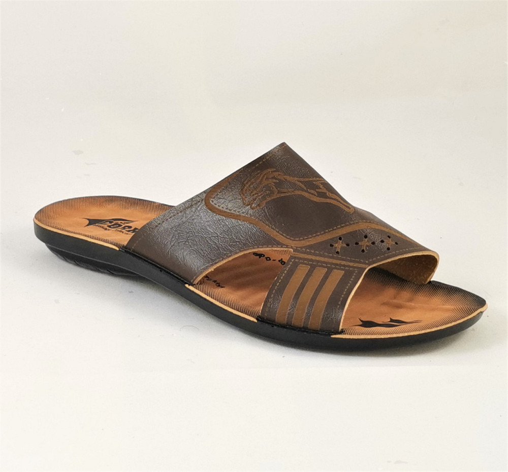 Мужские Шлёпанцы Тапочки Кожаные Сланцы Коричневые (размеры: 42) Днепр - изображение 3