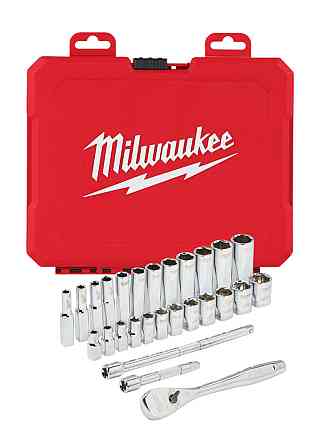 Набір головок метричних 1/4" MILWAUKEE з храповиком, (28шт), пластиковий кейс Одеса