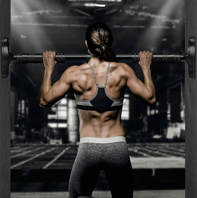 Регульована сталева перекладина для підтягувань і вправ 70-100 см Trizand (24784) Нововолинськ - фото 9