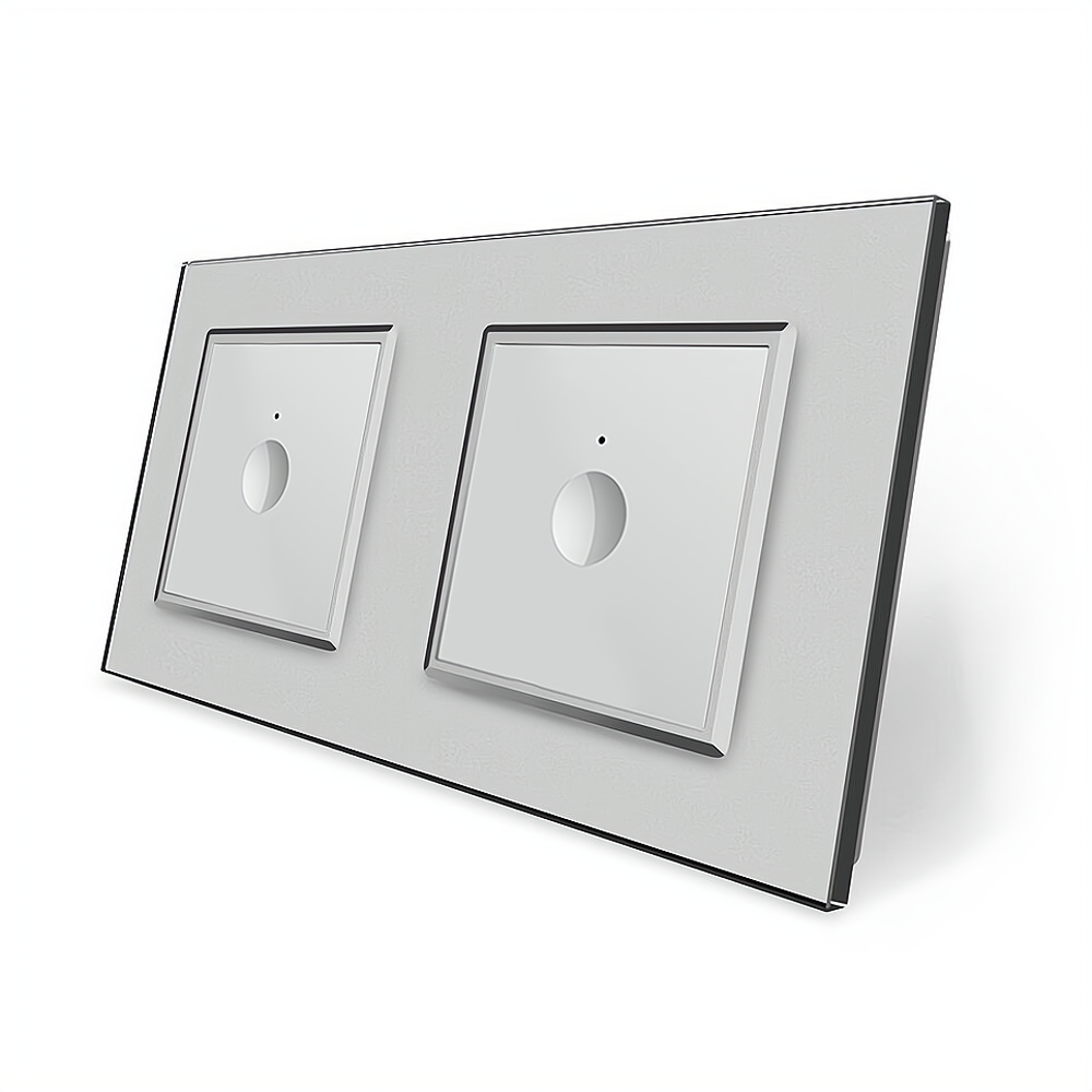 LIVOLO Сенсорний вимикач Sense 2 сенсора (1-1) Livolo сірий скло (VL-C7FC1/FC1-4IP) Коломия - фото 1