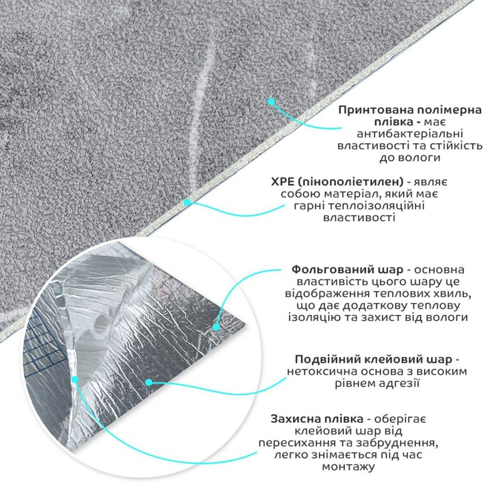 Самоклеящиеся обои Серый мрамор Киев - изображение 2