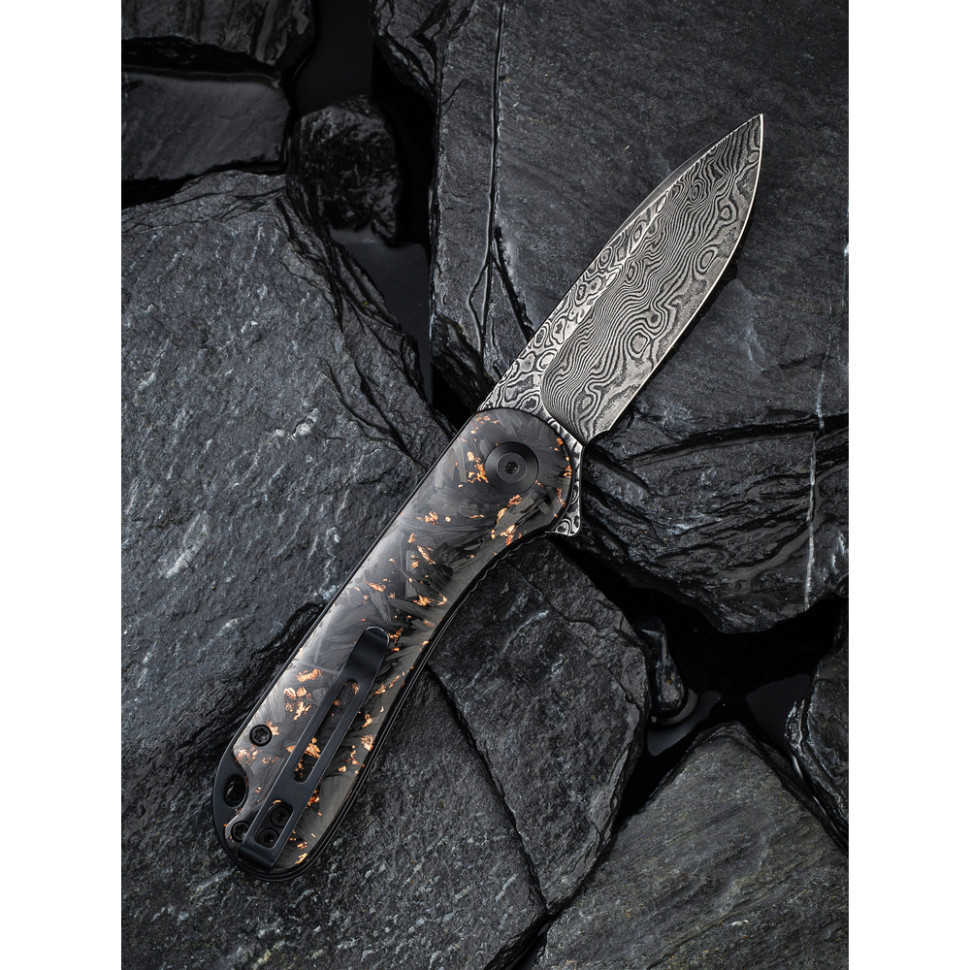 Нож складной карманный Civvi Elementum, (7.5 см) Damascus / Carbon Fiber черный Киев - изображение 9