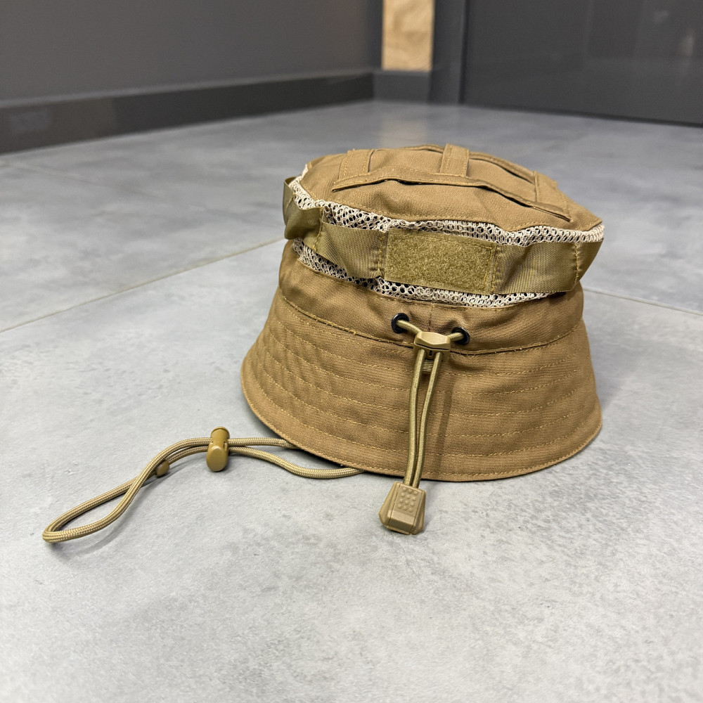 Панама з сіткою, тактична, Койот, розмір L, ріп-стоп (65% бавовна, 35% polyester), WINTAC, Україна Київ - фото 3