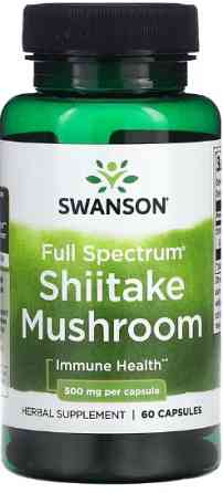 Гриб Шиитаки Swanson Premium Full Spectrum Shiitake Mushroom 500mg  60 caps Киев