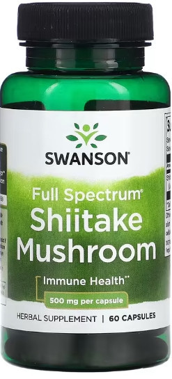 Гриб Шиитаки Swanson Premium Full Spectrum Shiitake Mushroom 500mg  60 caps Киев - изображение 1