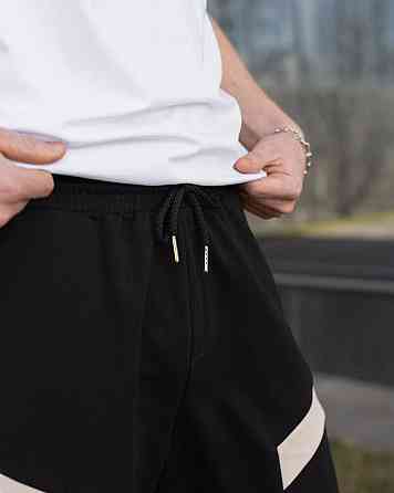 Мужские черные шорты прямого кроя весна/лето Pobedov Hype Киев