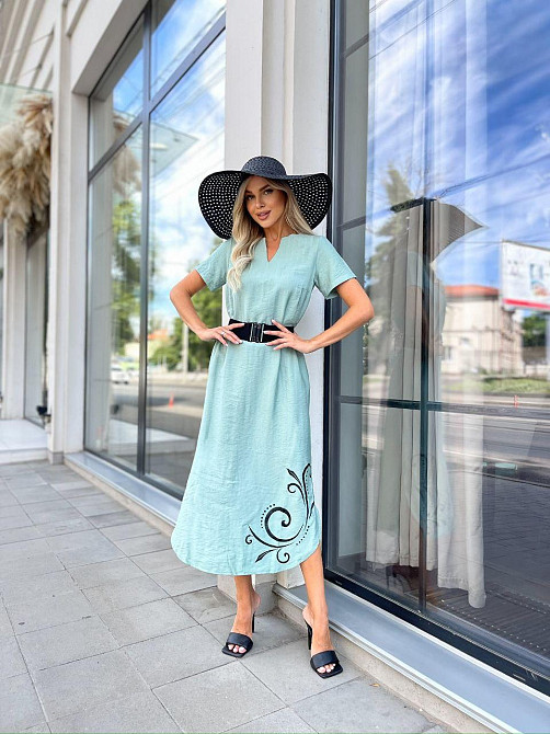 Женское летнее льняное модное платье 42-60р. Киев - изображение 6