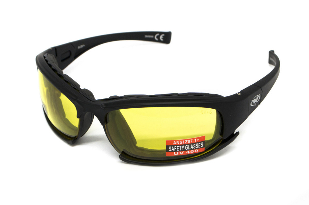 Окуляри захисні з ущільнювачем Global Vision Assault (yellow) Anti-Fog, жовті Київ - фото 3