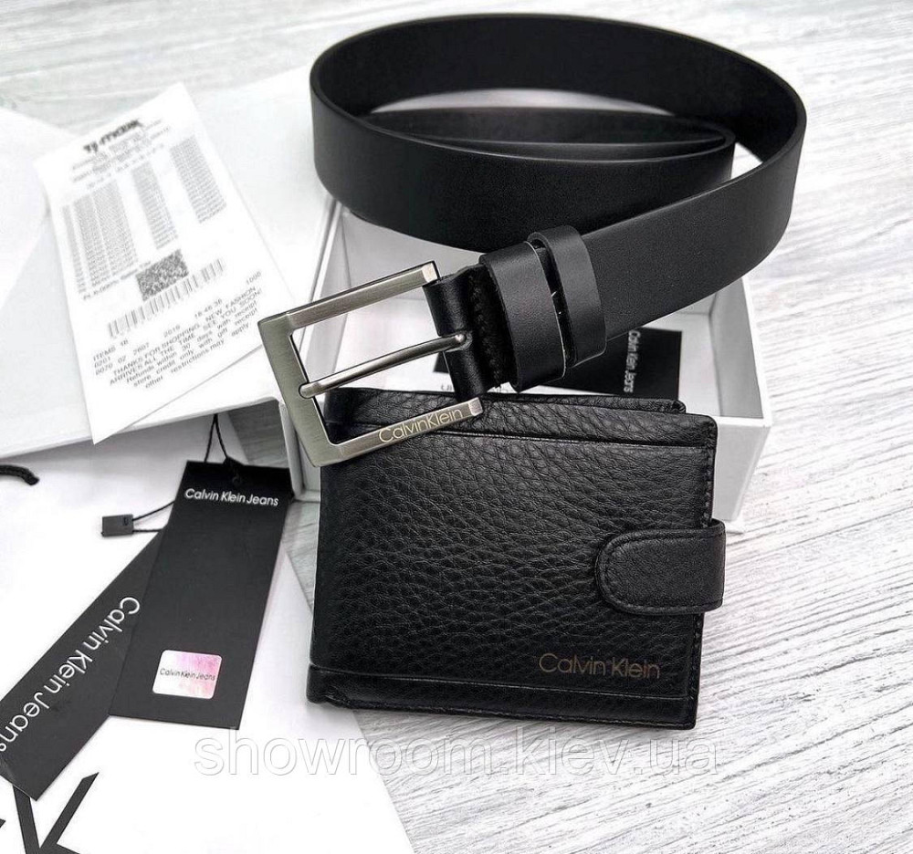Чоловічий подарунковий набір портмоне та ремінь (481) Київ - фото 1