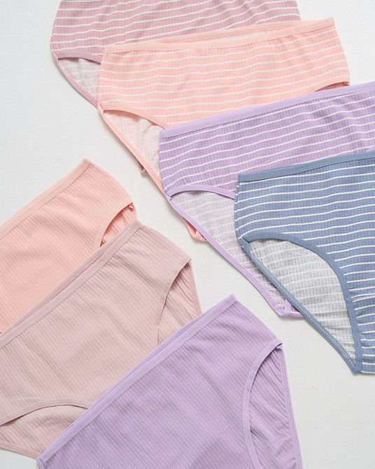 Набор женских трусиков неделек в рубчик -7 шт Nicoletta 713172 L Киев - изображение 7