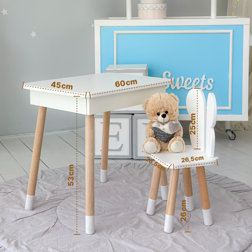 Дитячий стільчик метелик 26.5х26х25см, стілець у дитячу кімнату до 7 років, білий Київ - фото 3