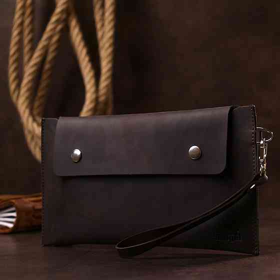 Шкіряна вінтажна тревел-косметичка Shvigel 16428 Коричневий Київ