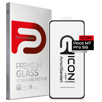 Скло захисне Armorstandart Icon Xiaomi Poco M7 Pro 5G Black (ARM83139) Вінниця - фото 1