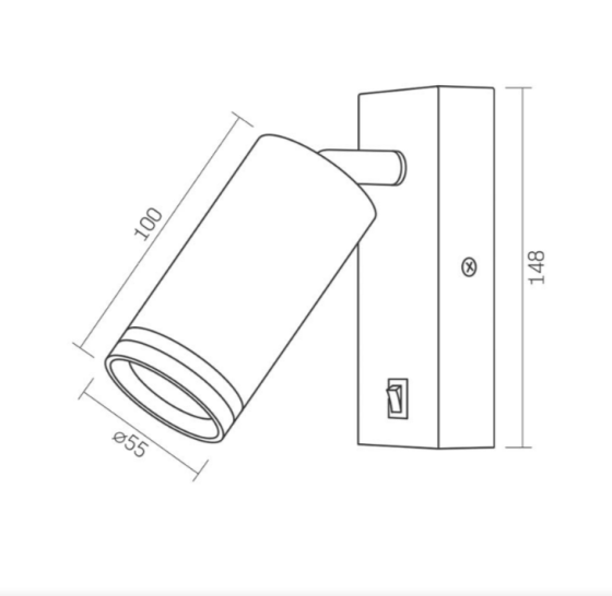 LED Світильник настінний під лампу GU10 з кнопкою білий VL-SPF05E-W Videx Житомир