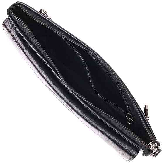 Чоловічий стильний клатч із натуральної шкіри CANPELLINI 21551 Чорний Київ