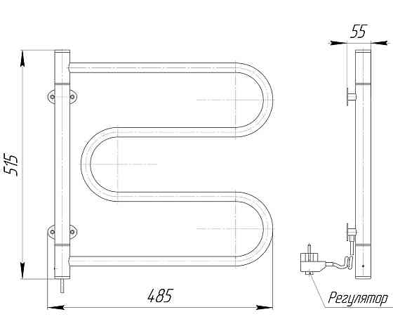 Електрична рушникосушарка Mario Ласо-I 515x485 поворотна Київ