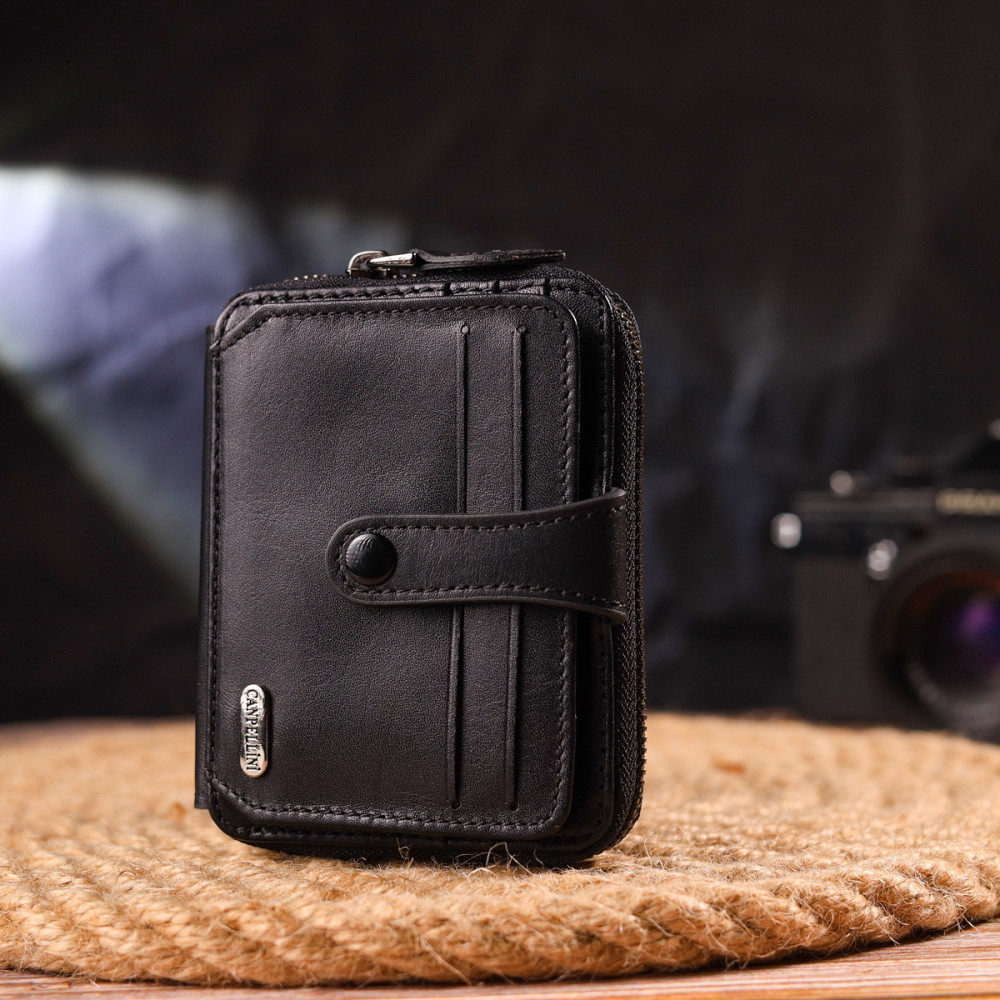 Красивое портмоне из натуральной галдкой кожи CANPELLINI 21492 Черное Киев - изображение 9