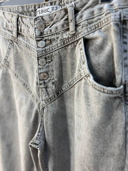 Джинси жіночі Its Basic 2909 STRAIGXT кокетка на гудзиках прямі від стегна сірі, сірий, 36, 36, 73 см, 102 см Київ - фото 9