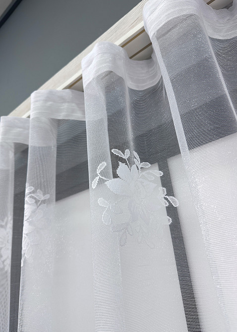 Тюль VR-Textil 1526т Жакард Белый 400х160 см (42-1017) Киев - изображение 7