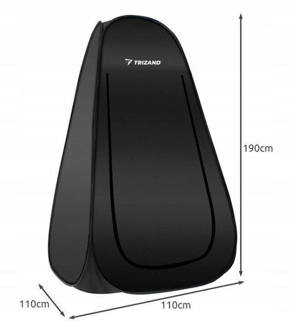 Туристичний намет для купання, переодягання, туалету з чохлом Trizand (23492) Black Нововолинськ - фото 9