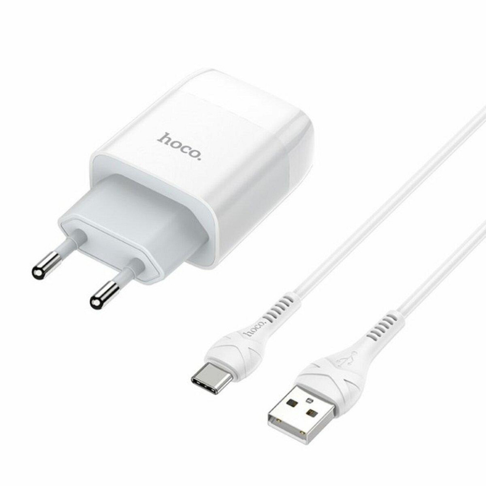 Сетевое зарядное устройство HOCO C73A Glorious dual port charger set, цвет белый 6931474713070 Одесса - изображение 1