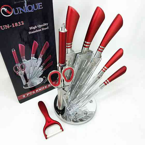 Професійні ножі для домашньої кухні UNIQUE, Набір хороших якісних кухонних ножів, Сталеві кухонні ножі OU-36 Івано-Франківськ