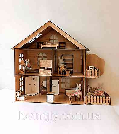 Великий ігровий набір для дівчинки, зібраний, готовий до гри. Будиночок  і 20 одиниць меблів. Ірпінь