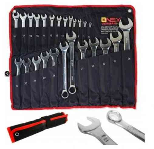 Набір ключів OX-252 6–36 мм, 25 предметів, Cr-V сталь, чохол, профі інструмент. Одеса