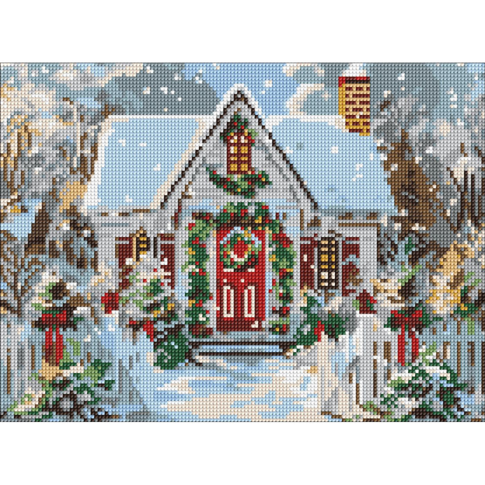 Алмазна мозаїка "Різдвяний будиночок" AMO8103, 30х40 см Вінниця - фото 1