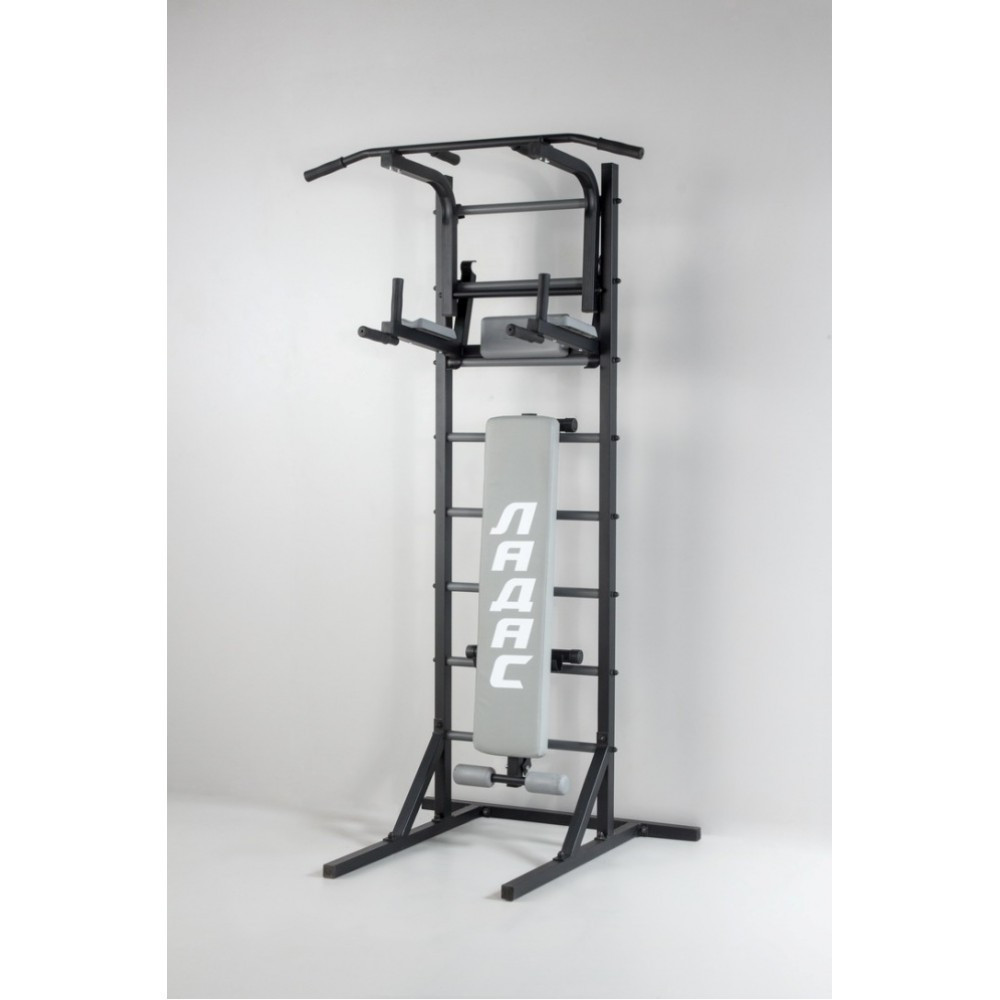 Шведская стенка передвижная Universal Grey универсальная без креплений со скамьей для пресса турник брусья Каменское - изображение 2