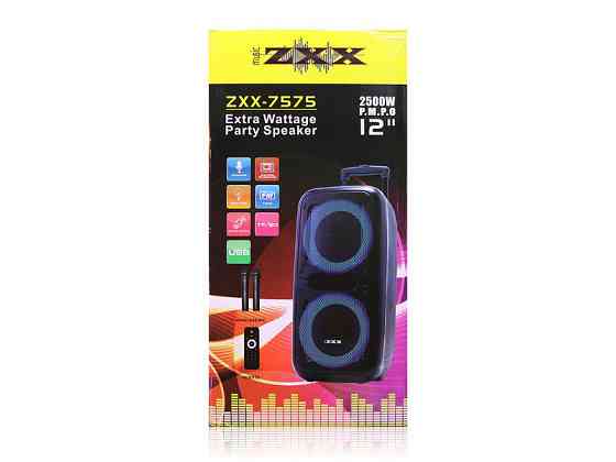 Акустична переносна колонка ZXX-7575/8163 60Вт 12" 80х39х33см USB/SD/FM/BT/TWS/2MIC (1) Київ