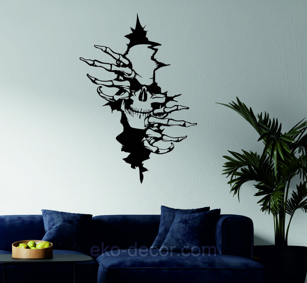 Декоративне настінне Панно «Скелет», Декор на стіну 70*48 см, Чорний Київ - фото 2