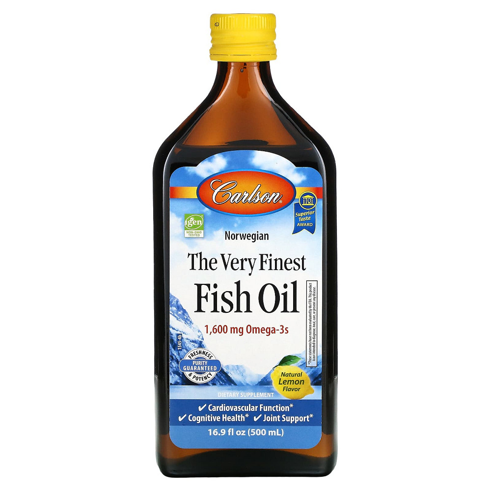Рыбий жир норвежский со вкусом лимона (Fish Oil) 500 мл Київ - фото 1